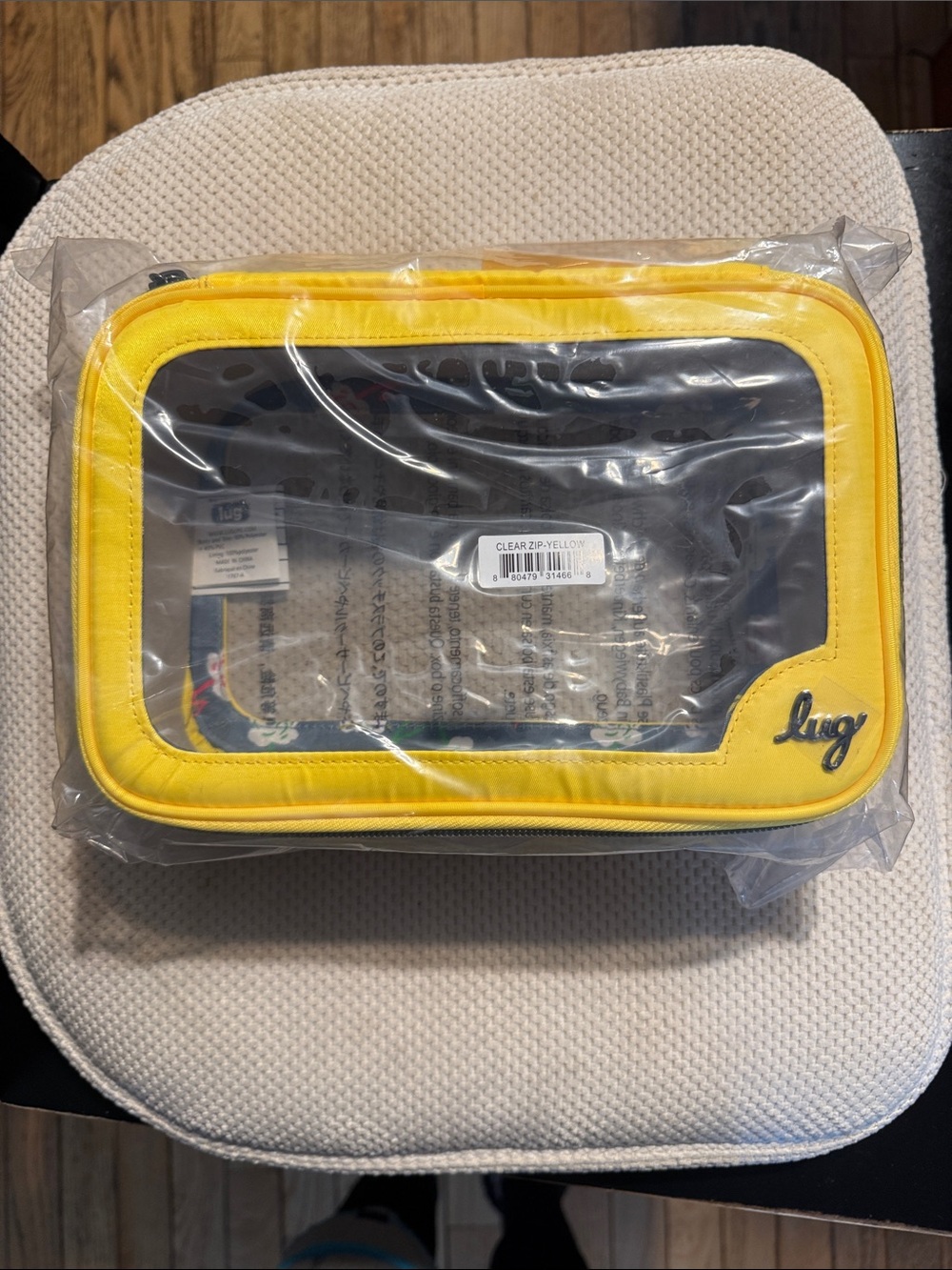 Lug Clear Zip Storage Pouch NWT Yellow